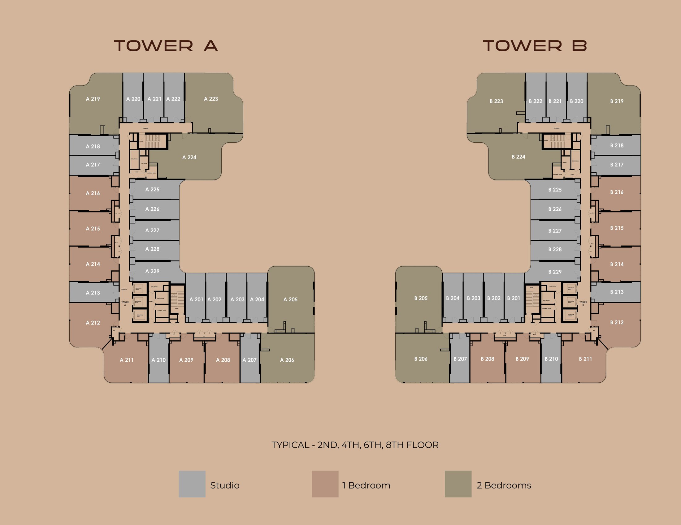 HOLM Development โ Typical floor plan, Towers A & B